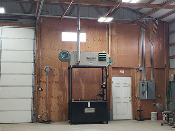 Clean Energy Heating Center Installed In Warehouse