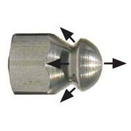 Sewer Jetter Nozzle with 1 Forward Port & 3 Back Ports