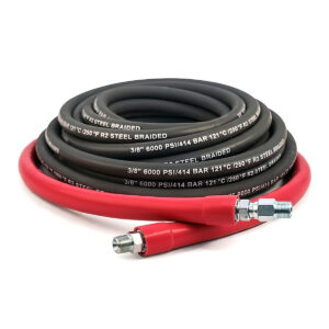 Gray Non-Marking Pressure Washer Hose, 200 ft. x 3/8", 6000 PSI 2-Wire, SWxSO