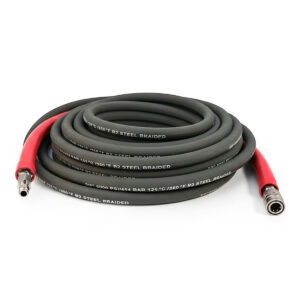 Gray Non-Marking Pressure Washer Hose, 3/8" ID 6000 PSI 2-Wire, Quick Connect