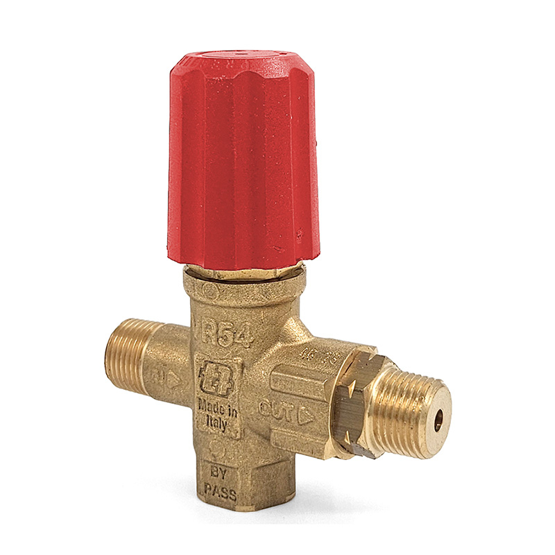 Mecline VR54 Adjustable Unloader Valve – 2,900 PSI, Red Knob, Pressure Washer Part