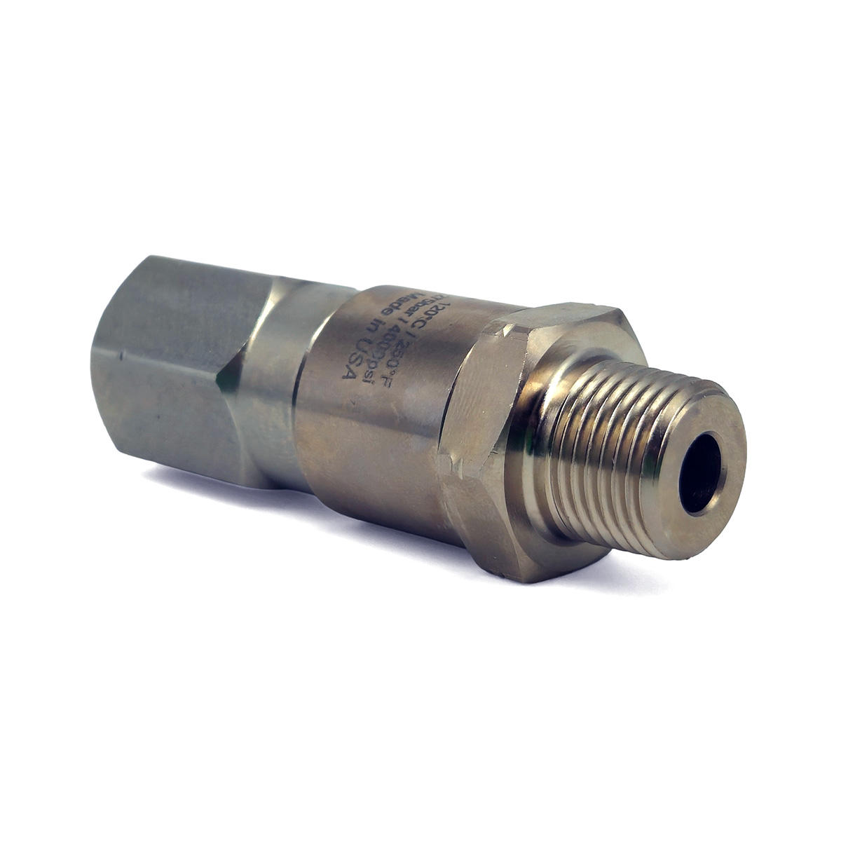 Mosmatic Gun Swivel, NPTF M x NPTF F, 4000 PSI Stainless - Image 2